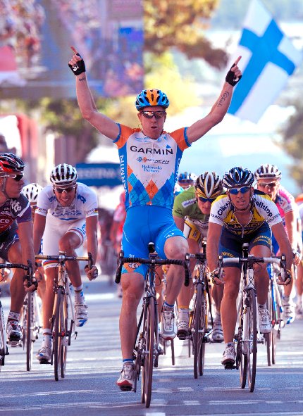 Tyler Farrar wint stg 11 Vuelta 2009 Tyler Farrar wint stg 11 Vuelta 2009