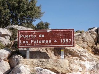 Ger de Heus op de top van de Puerto de Las Palomas