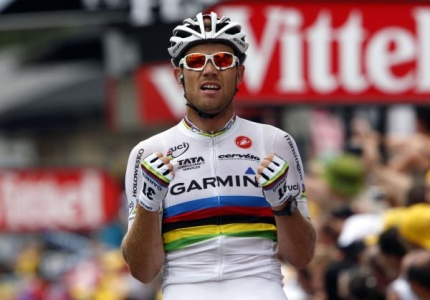 Thor Hushovd wint Stage 13 Friday, July 15 2011 Pau - Lourdes  156 km