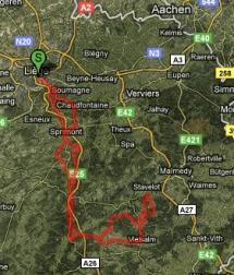 Luik Bastenaken Luik 2011 170 km route