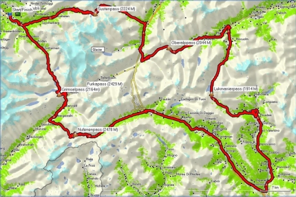 Route van de Alpenbrevet 2011