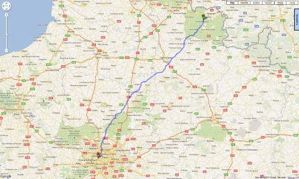 Route 2e dag 's Hertogenbosch naar Parijs