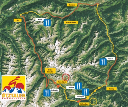 Route van de Ötztaler Radmaraton 