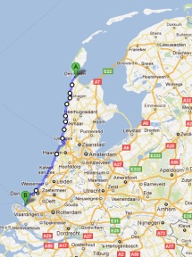 Route Hoek van Holland - Den Helder