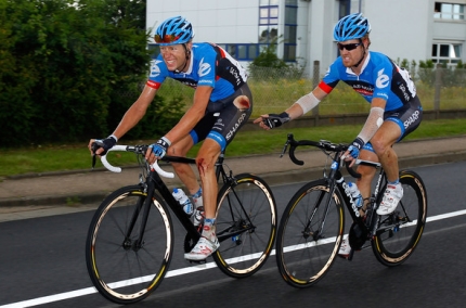 Ryder Hesjedal en Tyler Farrar Tour de France 2012 Stage 06