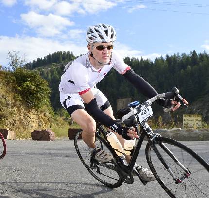 Erik Wolf stijlvol in actie tijdens de Haut Route 2012