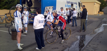 Before the start of the training with Team Novo Nordisk
