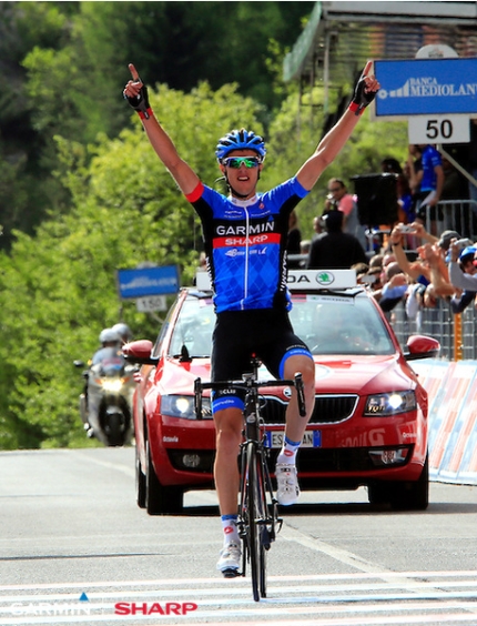Ramunas Navardauskas wint 112e etappe in de Giro d'Italia