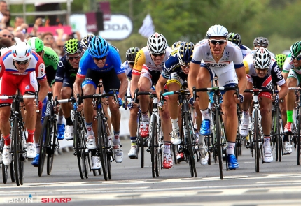 Tour de France 2013 Stage 01 David Millar sprint naar 4e plaats