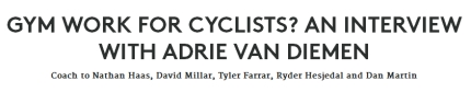 Gym work for cyclists? An interview with Adrie van Diemen